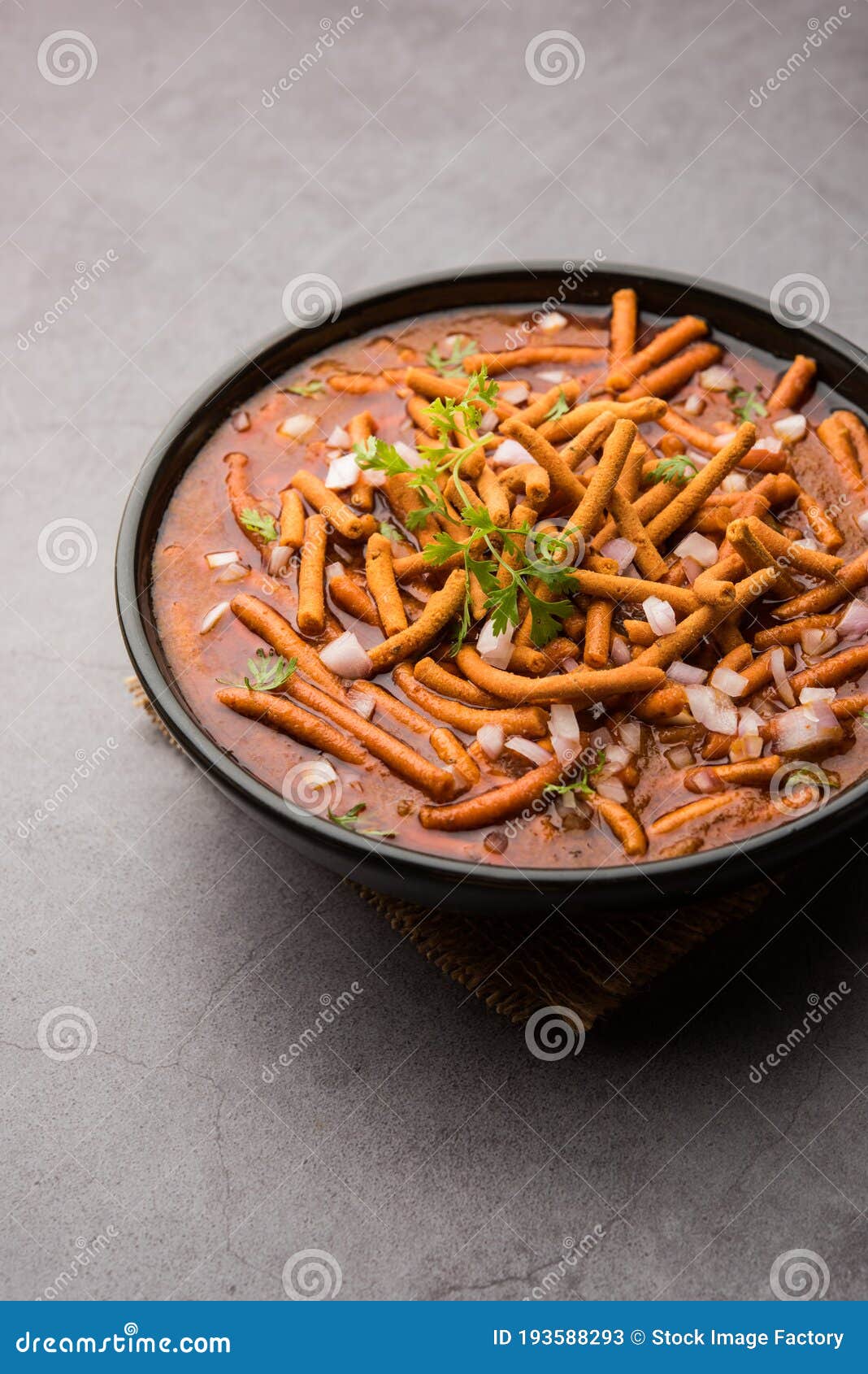 spicy sev bhaji or ganthiya nu shaak recipe from india
